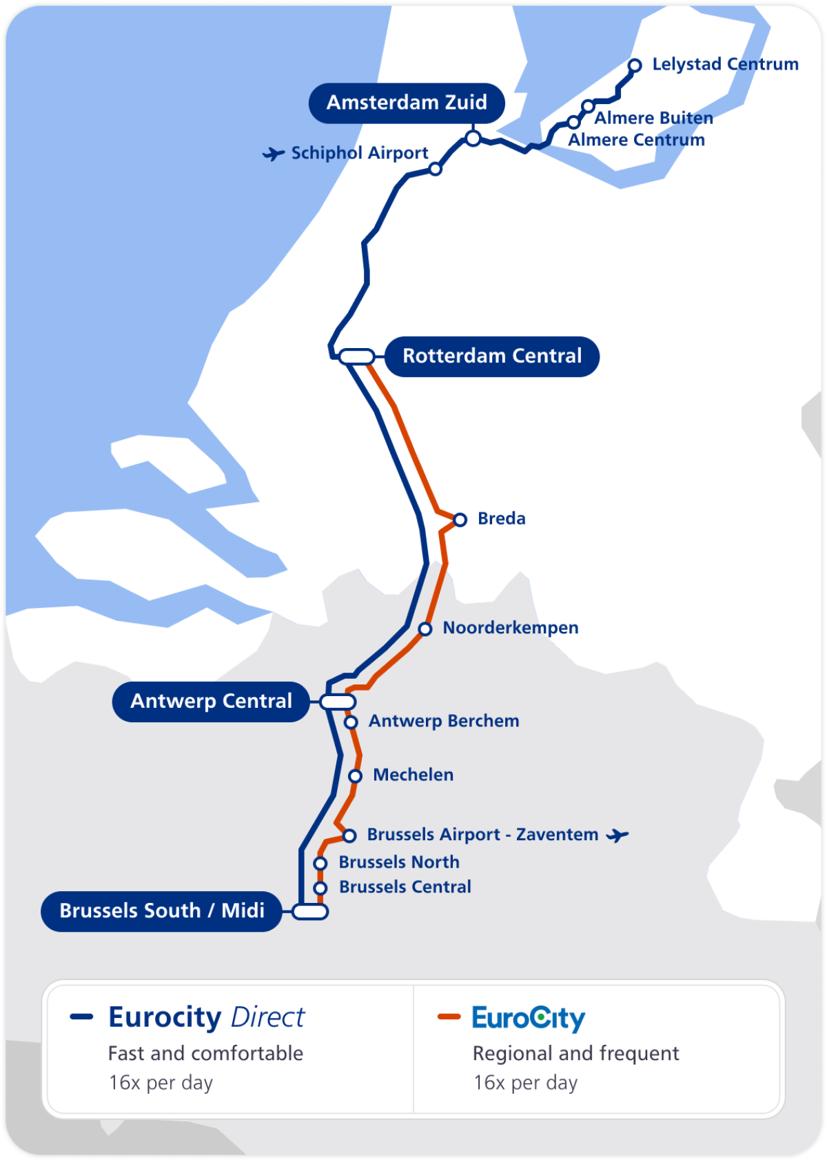 Travel by train to Belgium with Eurocity Direct | NS International